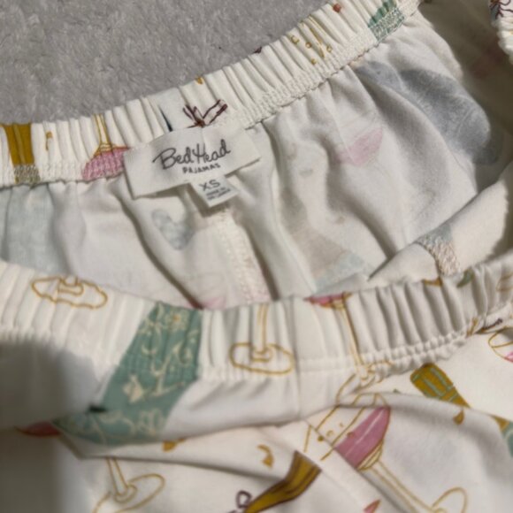 BedHead pajama set Champagne Bottle & Glass Print Button-Up size XS women nwt - Picture 8 of 14
